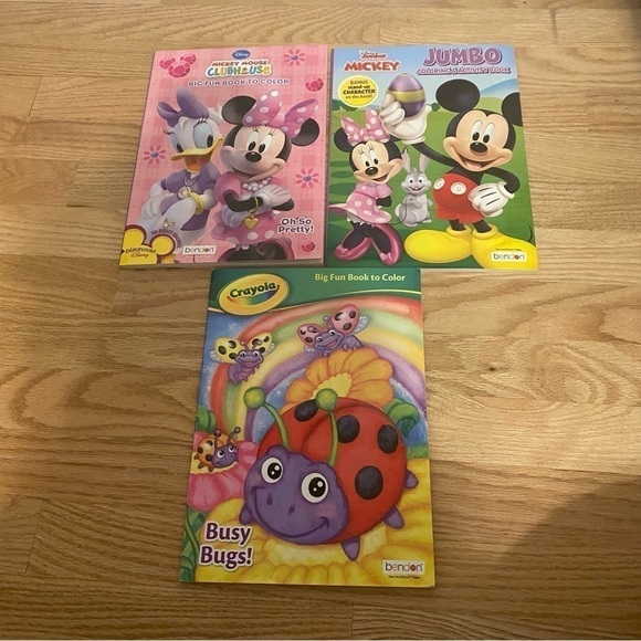 Disney Coloring Book Crayola Bundle Jumbo Easter Minnie Mickey Daisy Busy Bugs - Picture 2 of 6